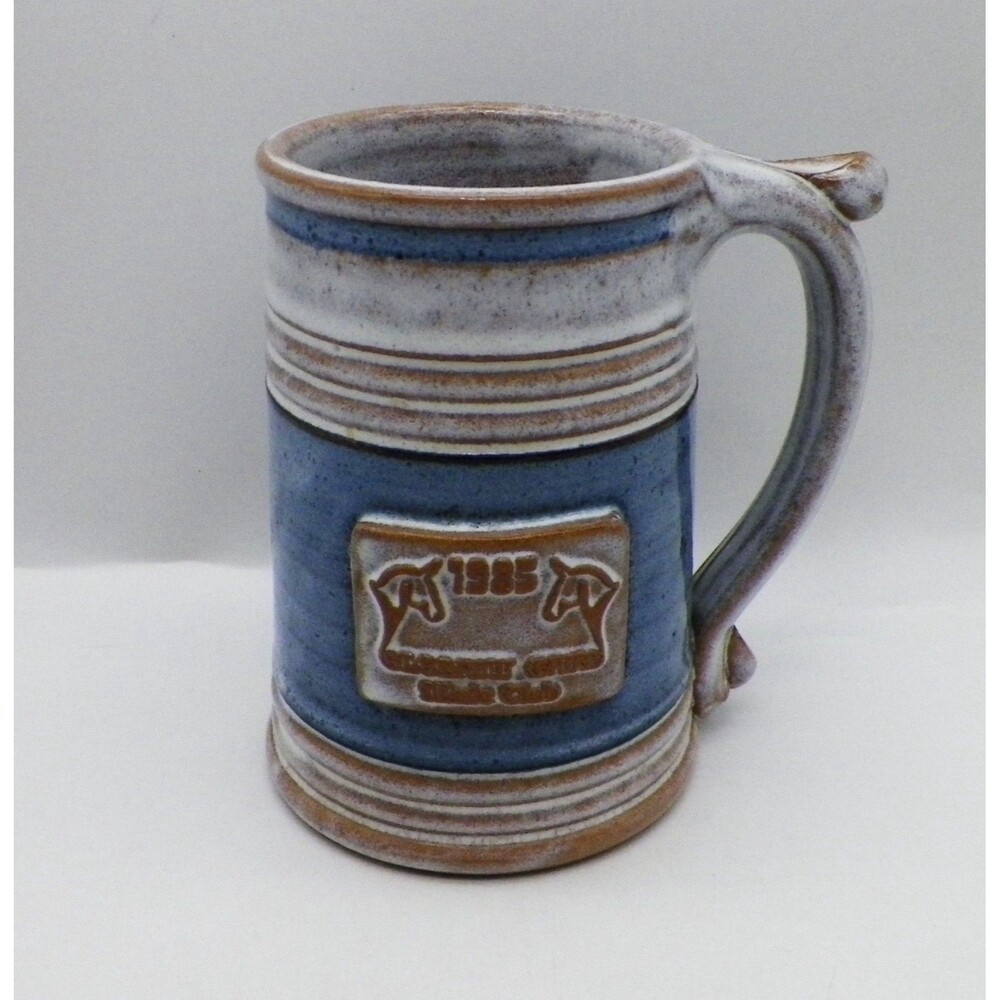Studio Pottery Stoneware Mug Elegant Ears Mule Club 1985 Vintage 16 oz Marked